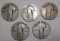 LOT OF FIVE S.L. QUARTERS AVE. CIRC. (5 COINS)