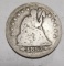 1853 ARR./RAYS SEATED QUARTER VG