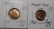 LOT OF 1955-S LINCOLN CENT GEM BU RED & 1960 LINCOLN GEM PROOF (OBV. SPOT)