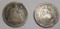 LOT OF TWO LIBERTY SEATED DIMES (DAMAGED) 2 COINS