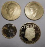 LOT OF THREE MISC. MEDALS AND ONE DOLLAR COIN (4 COINS)