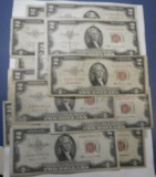 LOT OF NINETEEN MISC. $2.00 NOTES AVE. CIRC. (19 NOTES)