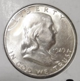 1949-S FRANKLIN HALF DOLLAR UNC