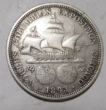 1893 COLUMBIAN COMMEM. HALF DOLLAR XF