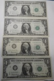 LOT OF FOUR 1963 $1.00 FEDERAL STAR NOTES CRISP UNC. (4 NOTES)