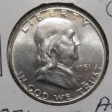 1951 FRANKLIN HALF DOLLAR CHOICE AU-58