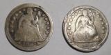 LOT OF TWO LIBERTY SEATED DIMES (DAMAGED) 2 COINS