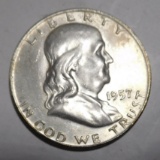 1957-D FRANKLIN HALF DOLLAR CH AU