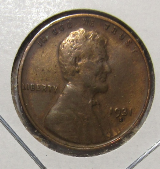 1931-S LINCOLN CENT AU