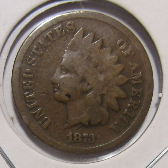 1873 OPEN 3 INDIAN CENT G/VG