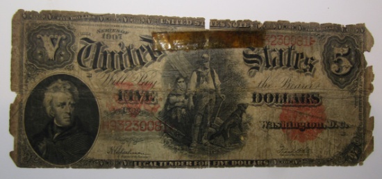 1907 $5.00 LEGAL TENDER NOTE