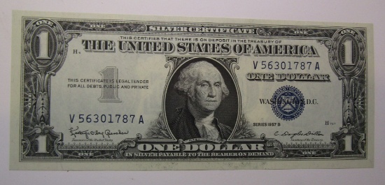 1957-B $1.00 SILVER CERTIFICATE CRISP GEM UNC