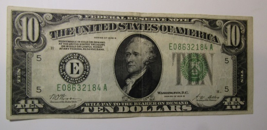 1928-B $10.00 FEDERAL NOTE CH AU