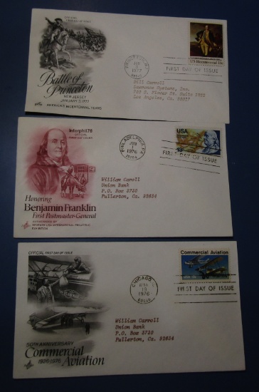 LOT OF SIX FIRST DAY ISSUE STAMPED ENVELOPES (6 PIECES)