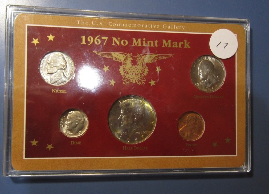1967 NO MINT MARK COIN SET (5 COINS)