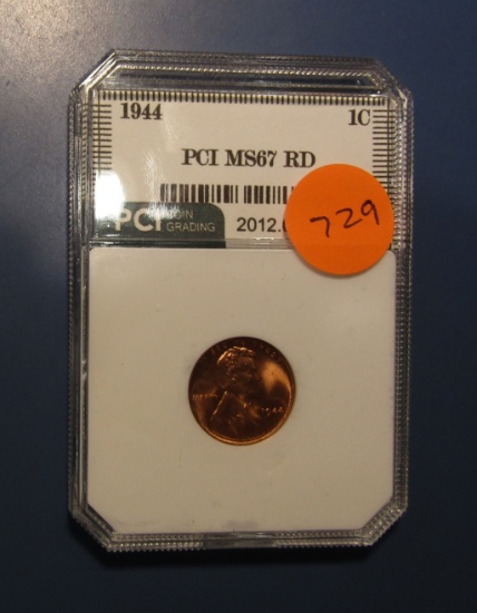 1944 LINCOLN CENT PCI MS-67 RED