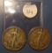 LOT OF 1942 & 1946 WALKER HALF DOLLARS VF/XF (2 COINS)