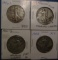 LOT OF FOUR MISC. DATE WALKER HALF DOLLARS F/VF (4 COINS)