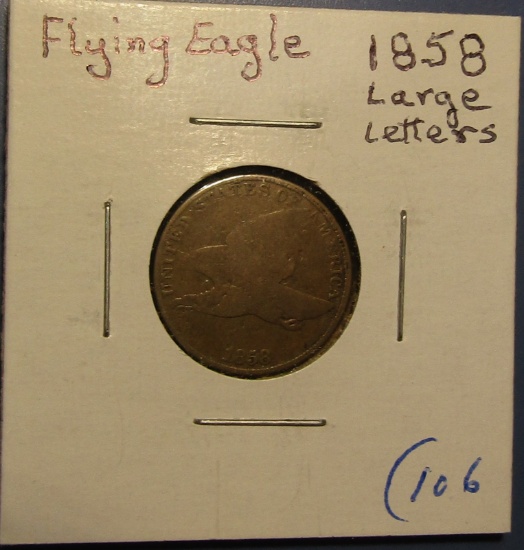 1858 LARGE LETTERS FLYING EAGLE CENT