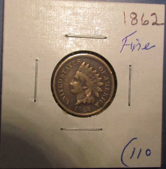 1862 INDIAN CENT FINE