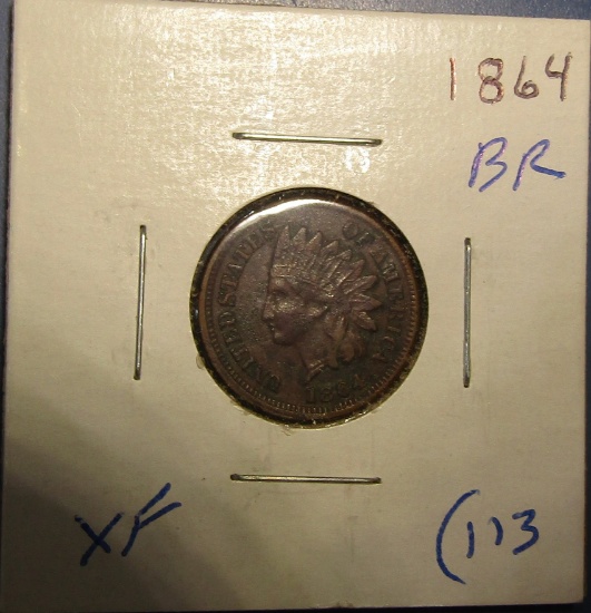 1864 BRONZE INDIAN CENT XF