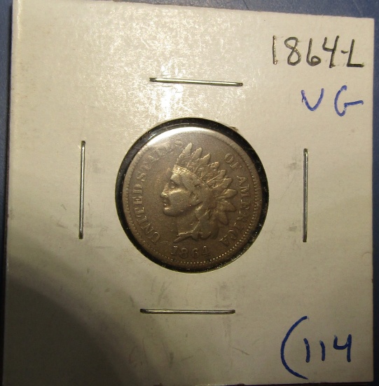 1864-L INDIAN CENT VG