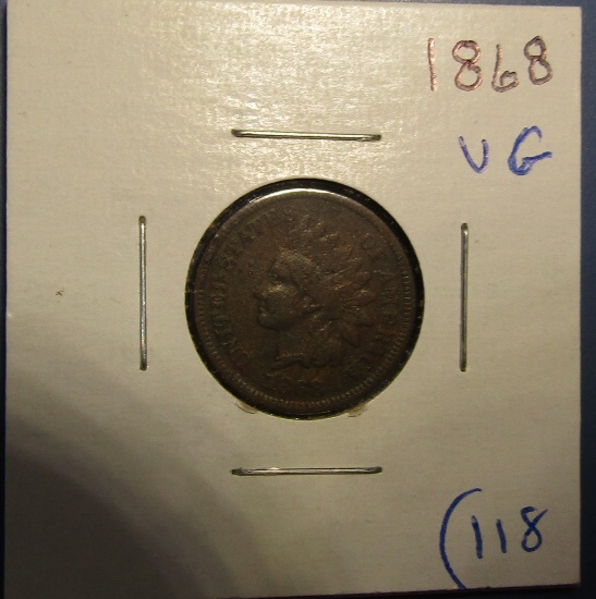 1868 INDIAN CENT VG