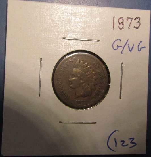 1873 INDIAN CENT G/VG