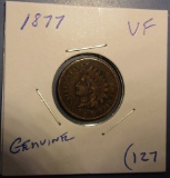 1877 KEY DATE INDIAN CENT VF (GENUINE)