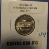 1939 REV. OF 1940  DDR JEFFERSON NICKEL