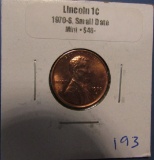 1970-S SMALL DATE LINCOLN CENT CH BU