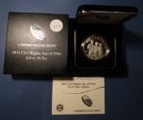 2014 CIVIL RIGHTS PROOF SILVER DOLLAR IN BOX
