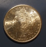 1881-S MORGAN DOLLAR GEM BU MS-65