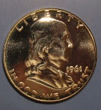 1961 FRANKLIN HALF DOLLAR GEM PROOF-65