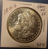 1878-S MORGAN DOLLAR GEM BU MS-65