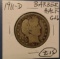 1911-D BARBER HALF DOLLAR GOOD-6