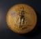 BULOVA TWENTY DOLLAR GOLD PIECE DESIGN CLOCK