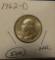 1962-D WASHINGTON QUARTER UNC