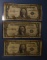 LOT OF FIVE 1935 ONE DOLLAR SILVER CERTIFICATE NOTES AVE./POOR (5 NOTES)