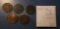 LOT OF FIVE CULL LOW GRADE TWO CENTS (5 COINS)