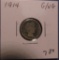 1914 BARBER DIME G/VG