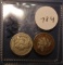 LOT OF 1865 & 1869 THREE CENT NICKELS  (2 COINS)