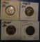 LOT IF THREE 1946PDS JEFFERSON NICKELS UNC & 1906 LIBERTY NICKEL FINE (4 CO