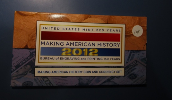 2012 MAKING AMERICAN HISTORY COIN & CURRENCY SET