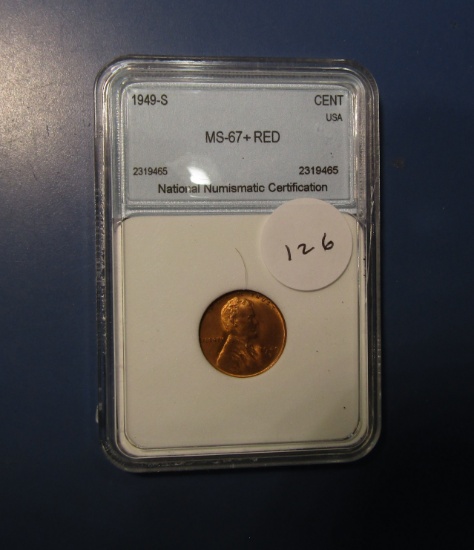 1949-S LINCOLN CENT NNC MS-67+ RED