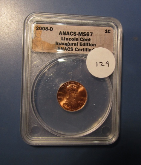 2008-D LINCOLN CENT ANACS MS-67 RED