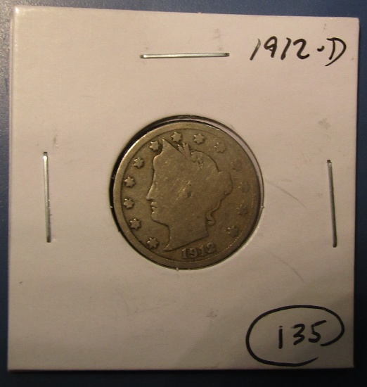 1912-D LIBERTY NICKEL GOOD-4