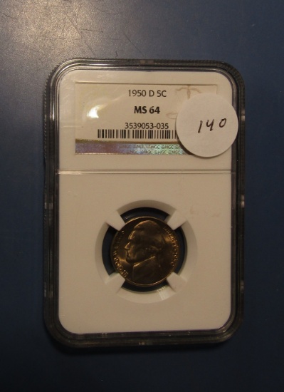 1950-D JEFFERSON NICKEL NGC MS-64