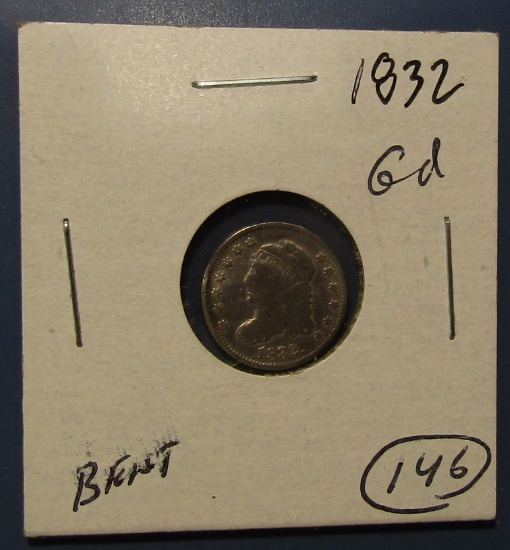 1832 BUST HALF DIME GOOD-4 (BENT)