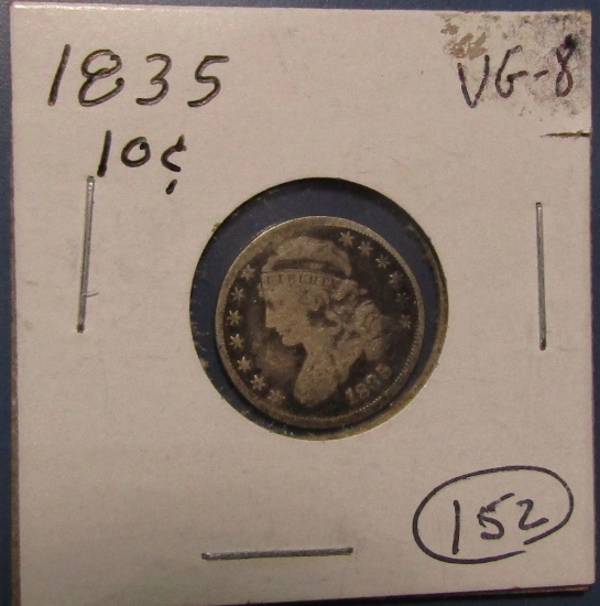 1835 BUST DIME VG-8